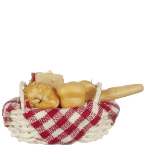 Basket of Dollhouse Miniature Bread