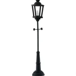 Battery-Operated Dollhouse Miniature Black Yard Lamp