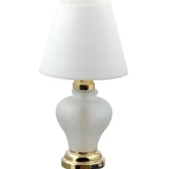 Battery-Operated White Dollhouse Miniature Table Lamp