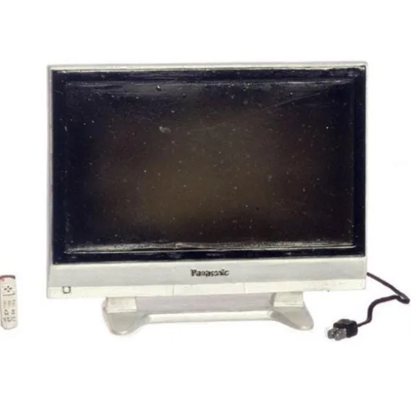 Big-Screen Dollhouse Miniature Television with Remote Control