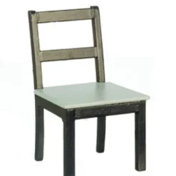 Black & Gray Dollhouse Miniature Kitchen Chair