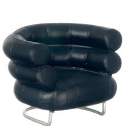 Black Dollhouse Miniature Barrel Chair