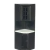 Black Dollhouse Miniature Corner Cabinet