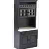 Black Dollhouse Miniature Cabinet