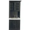 Black Dollhouse Miniature Kitchen Cabinet & Sink