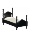 Black Dollhouse Miniature Twin Bed