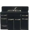 Black Dollhouse Miniature Double Kitchen Sink with Cabinets