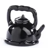 Black Dollhouse Miniature Teapot