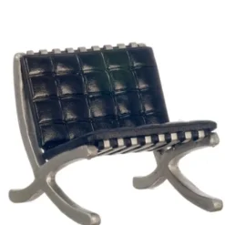 Black Dollhouse Miniature Barcelona Chair