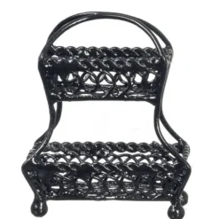 Black Dollhouse Miniature Tiered Basket