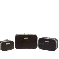 Black Dollhouse Miniature Suitcase Set