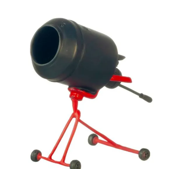 Black Dollhouse Miniature Cement Mixer