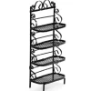 Black Dollhouse Miniature Bakers' Rack