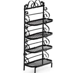 Black Dollhouse Miniature Bakers' Rack
