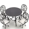 Black Metal Dollhouse Miniature Patio Set