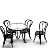 Black Metal Dollhouse Miniature Patio Set