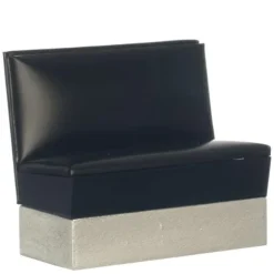 Black 1950s Dollhouse Miniature Booth Bench