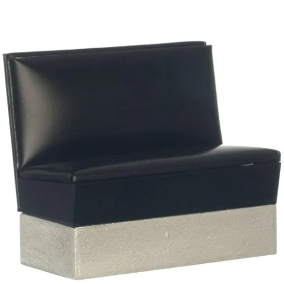 Black 1950s Dollhouse Miniature Booth Bench