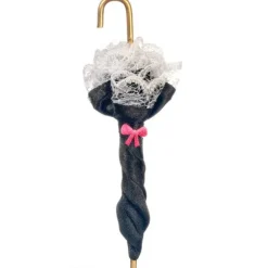 Black Victorian Dollhouse Miniature Umbrella