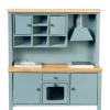 Blue & Oak Dollhouse Miniature Kitchen Stove, Sink & Cabinets