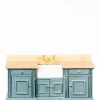 Blue & Oak Dollhouse Miniature Sink & Counter