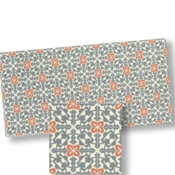 Blue & Orange Dollhouse Floor Tile