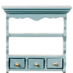 Blue Dollhouse Miniature Kitchen Shelf