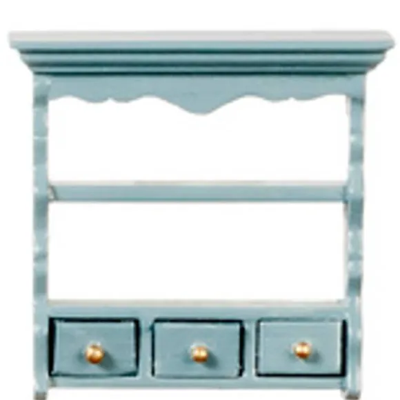 Blue Dollhouse Miniature Kitchen Shelf