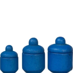 Blue Dollhouse Miniature Canister Set