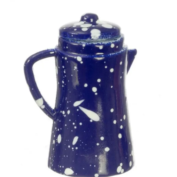 Blue Enamelware Dollhouse Miniature Coffee Pot