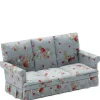 Blue Floral Dollhouse Miniature Sofa