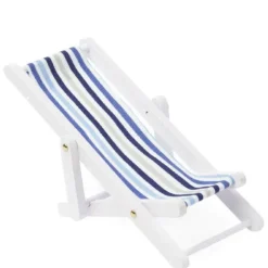 Blue Stripe Dollhouse Miniature Beach Chair