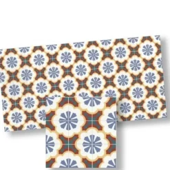 Blue, Yellow & Red Dollhouse Floor Tile