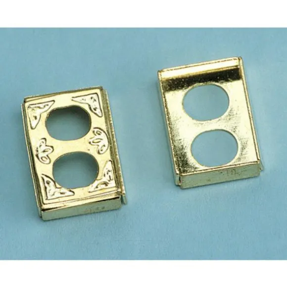Brass Dollhouse Miniature Wall Outlet Cover