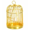 Brass Dollhouse Miniature Birdcage with Bird