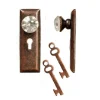 Bronze & Crystal Dollhouse Miniature Door Knobs with Keys