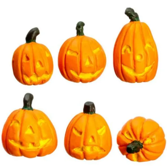 Carved Dollhouse Miniature Pumpkin Set