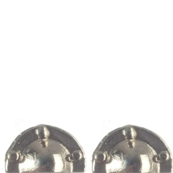 Chrome Dollhouse Miniature Half-Round Drawer Pulls