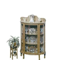 Chrysnbon Dollhouse Miniature China Cabinet Kit