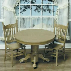 Chrysnbon Dollhouse Miniature Round Table Kit