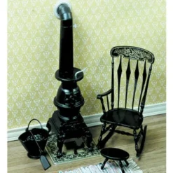 Chrysnbon Dollhouse Miniature Pot Belly Stove Kit