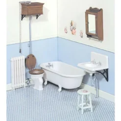 Chrysnbon Dollhouse Miniature Bathroom Kit