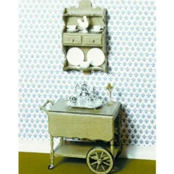 Chrysnbon Dollhouse Miniature Tea Cart Kit