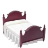 Classic Mahogany Dollhouse Miniature Double Bed