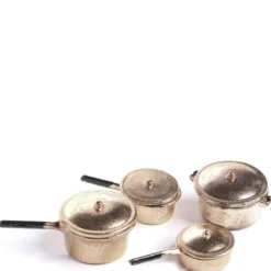 Copper Dollhouse Miniature Pots & Pans Set