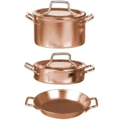 Copper Dollhouse Miniature Pots & Pans