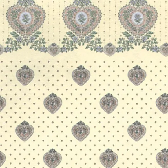 Cream Petite Heart Dollhouse Wallpaper