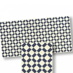 Dark Blue & White Dollhouse Floor Tile