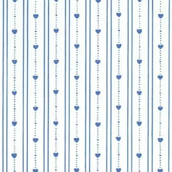 Dark Blue Heart Dollhouse Wallpaper