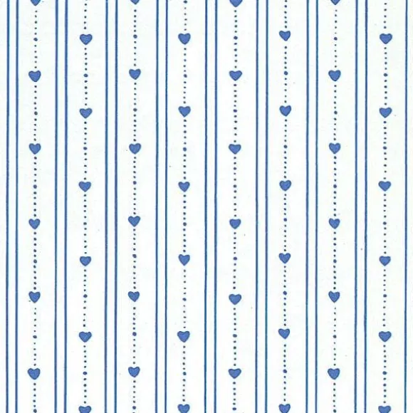 Dark Blue Heart Dollhouse Wallpaper